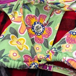 Floral Green Bikini Top